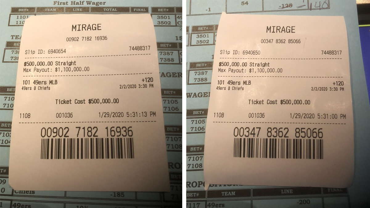 Photo: large super bowl bets