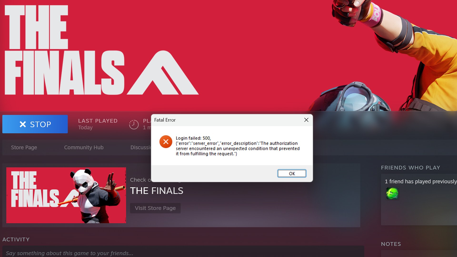 Photo: login failed the finals