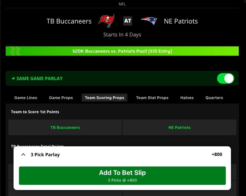 Photo: what does same game parlay mean