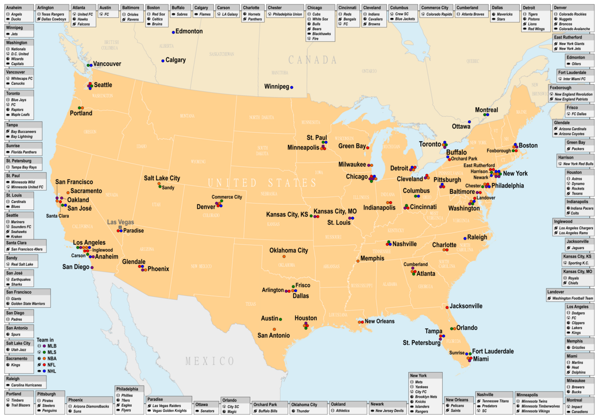 Photo: cities with 3 major sports teams