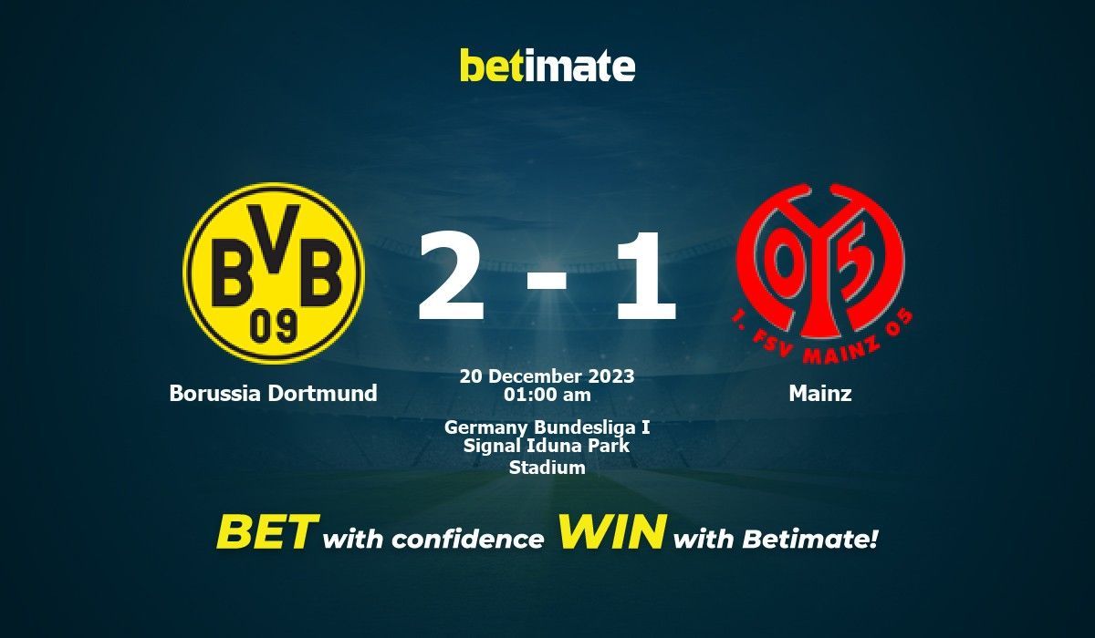 Photo: borussia dortmund vs mainz prediction