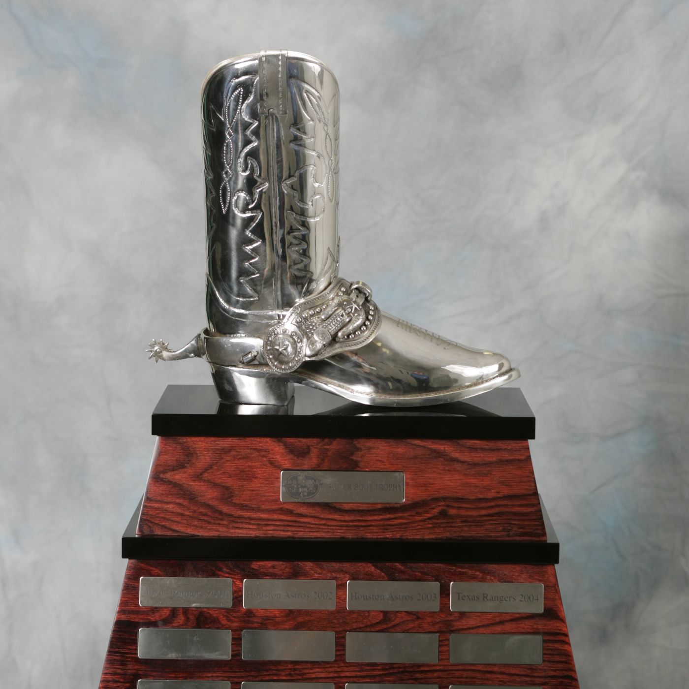 Photo: silver boot baseball