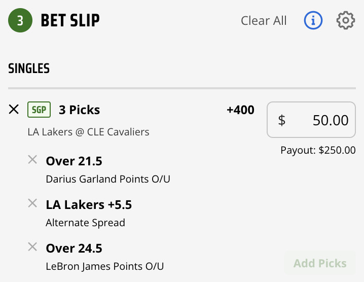 Photo: lakers parlay tonight