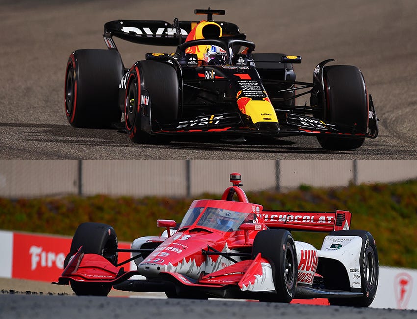 Photo: f1 vs indycar speed