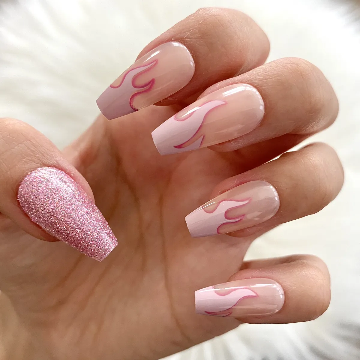 Photo: pink fire nails