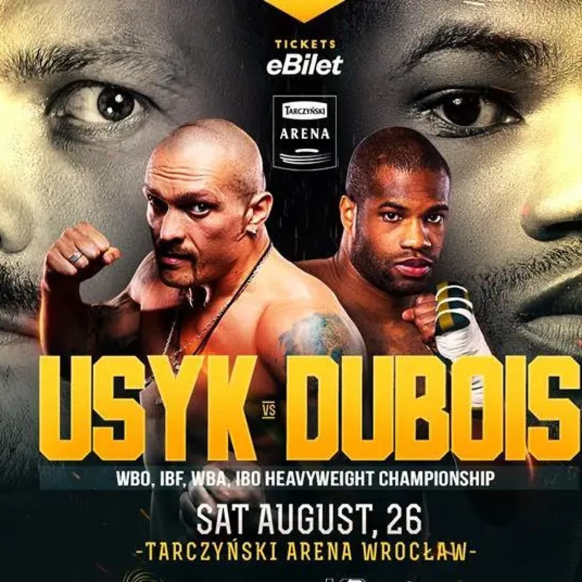 Photo: usyk vs dubois card