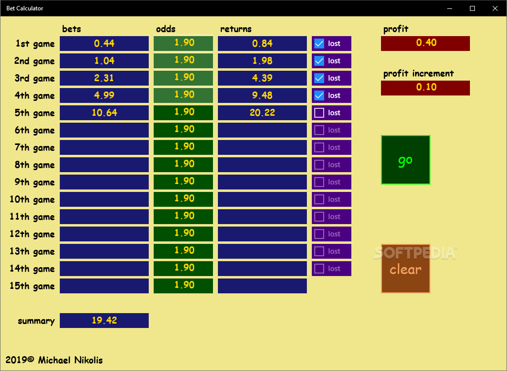 Photo: gambling odds calculator