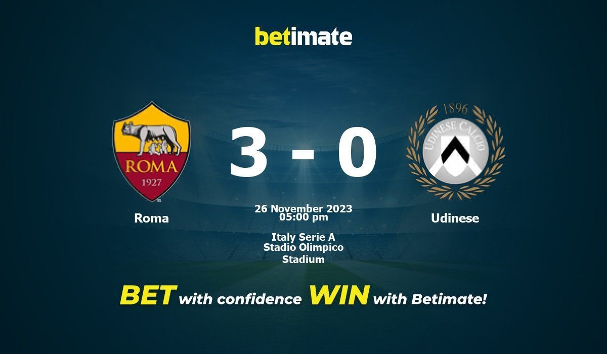 Photo: as roma vs udinese prediction