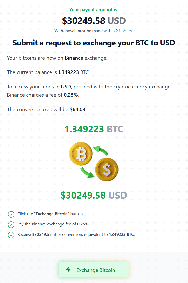 Photo: bitcoin bonus payout