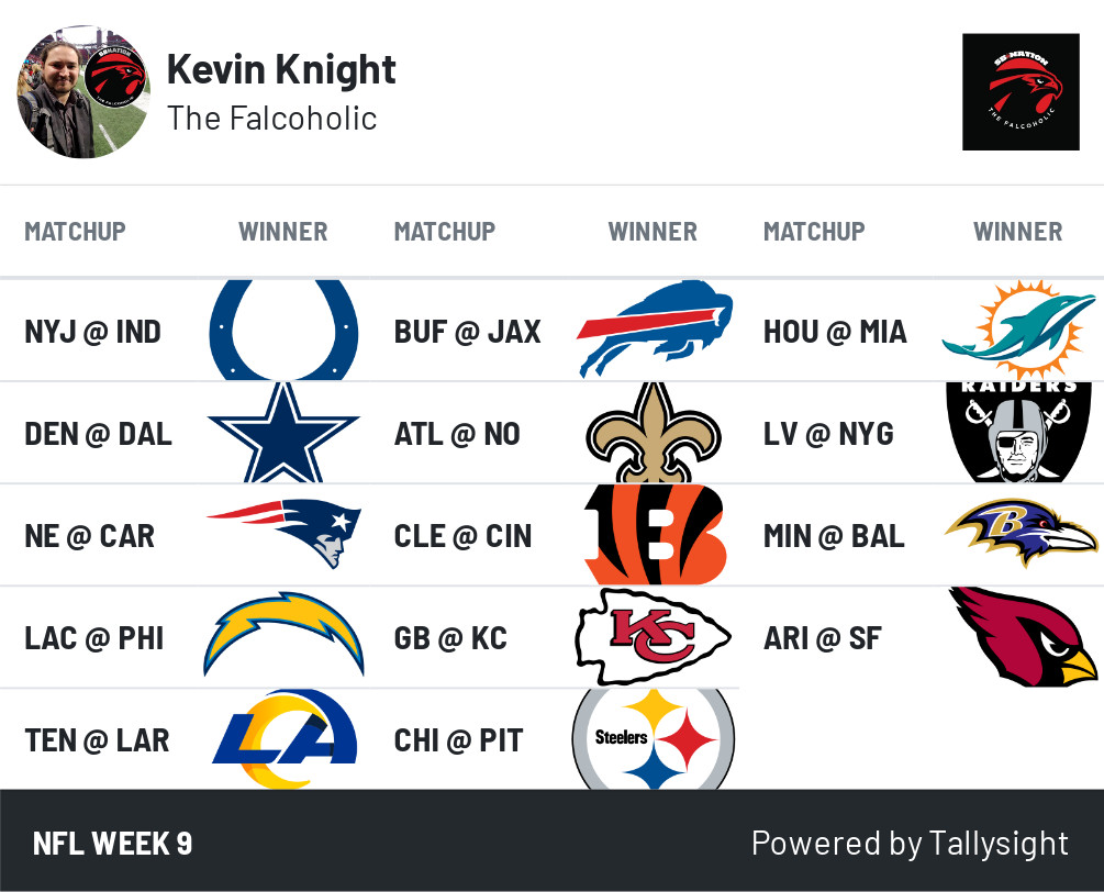 Photo: nfl picks week 9 straight up