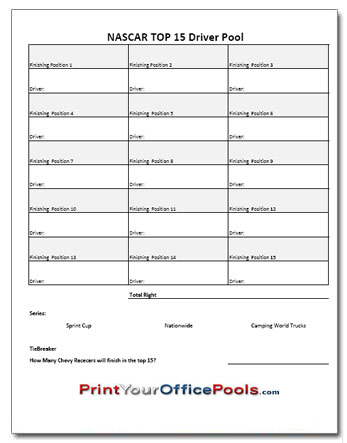 Photo: nascar squares pool