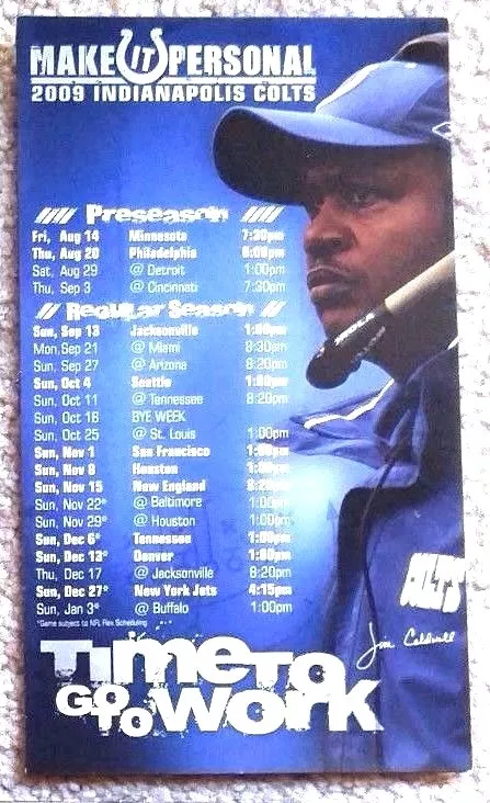 Photo: colts 2009 season schedule