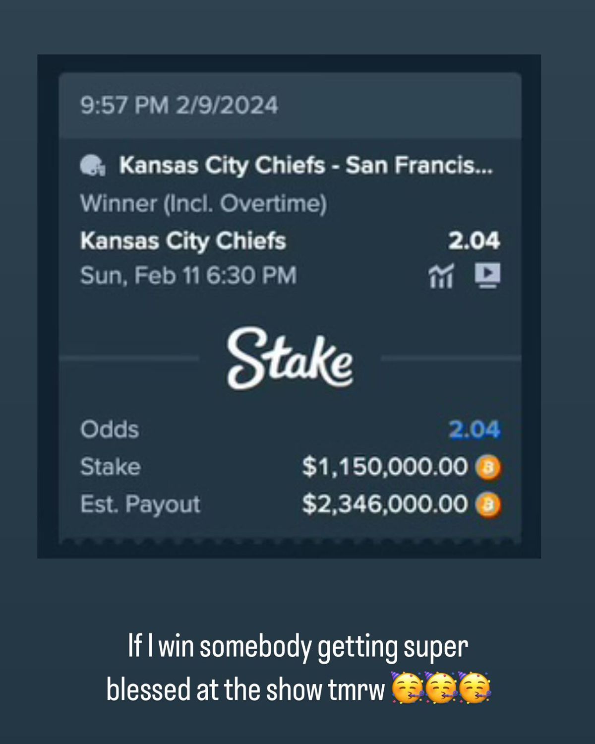 Photo: bet on chiefs to win super bowl