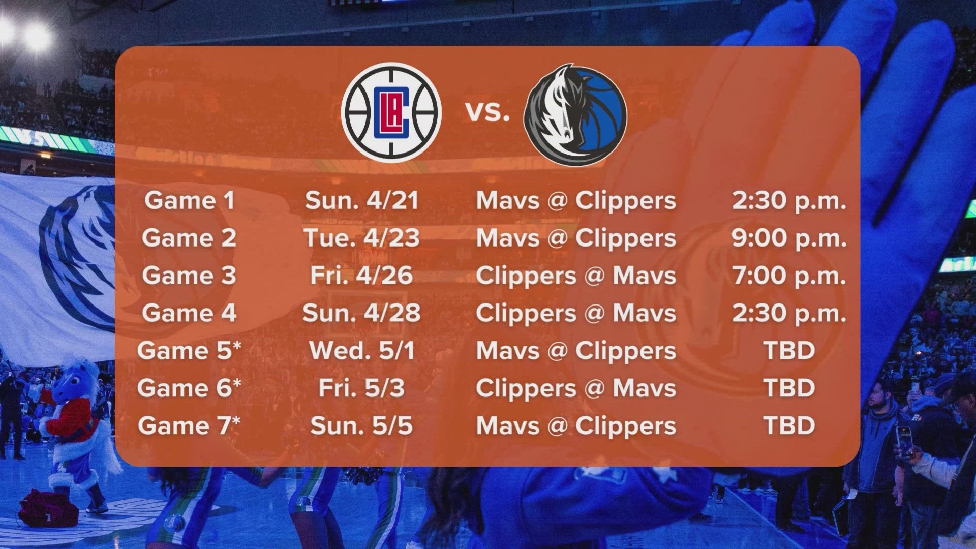 Photo: clippers playoff schedule