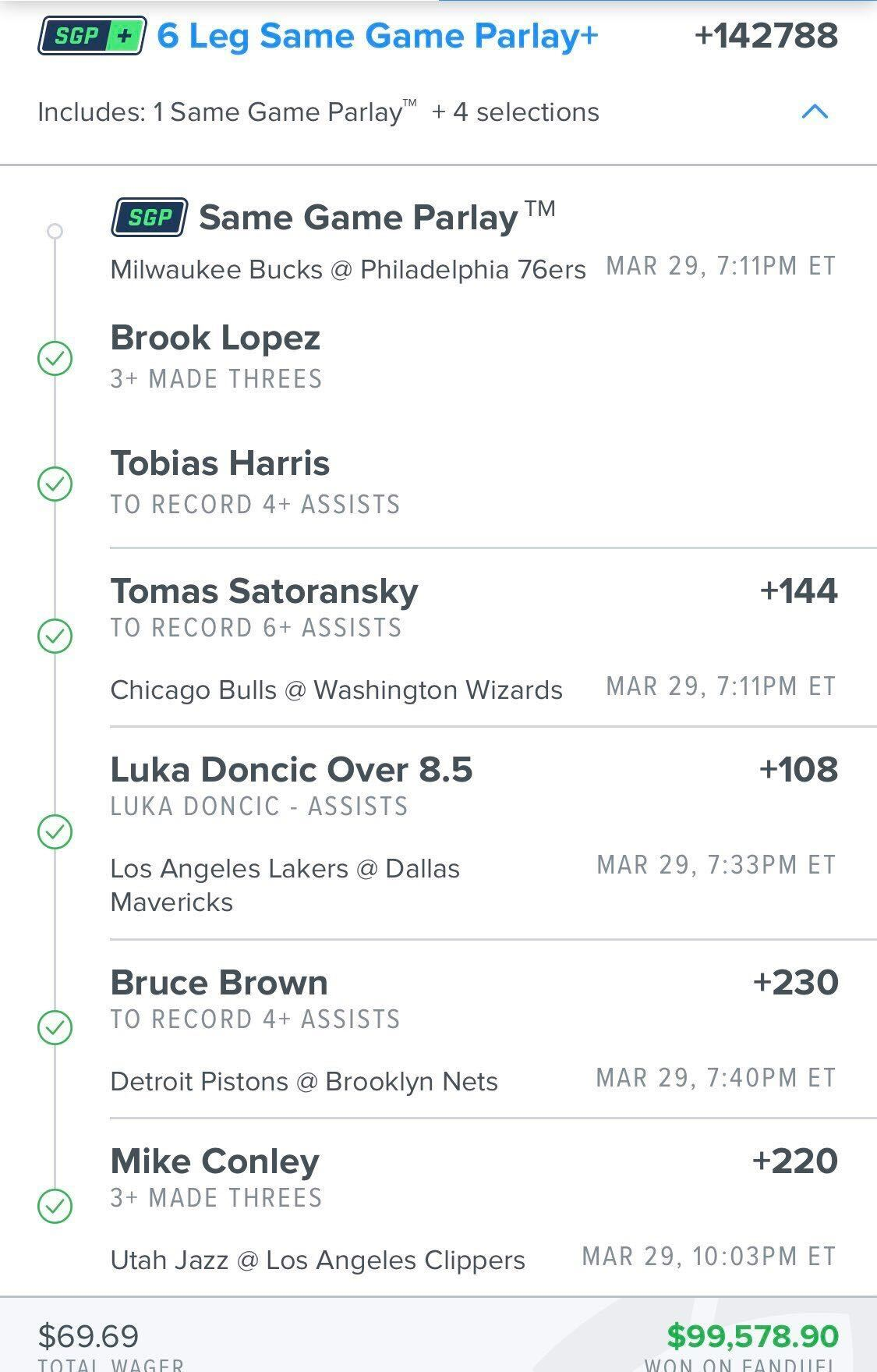 Photo: big parlay bets today