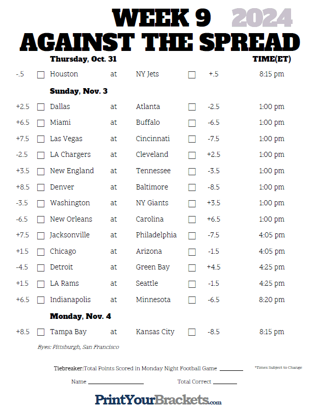 Photo: nfl pick against the spread