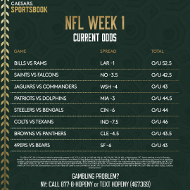 Photo: nfl weeek 1 vegas odds