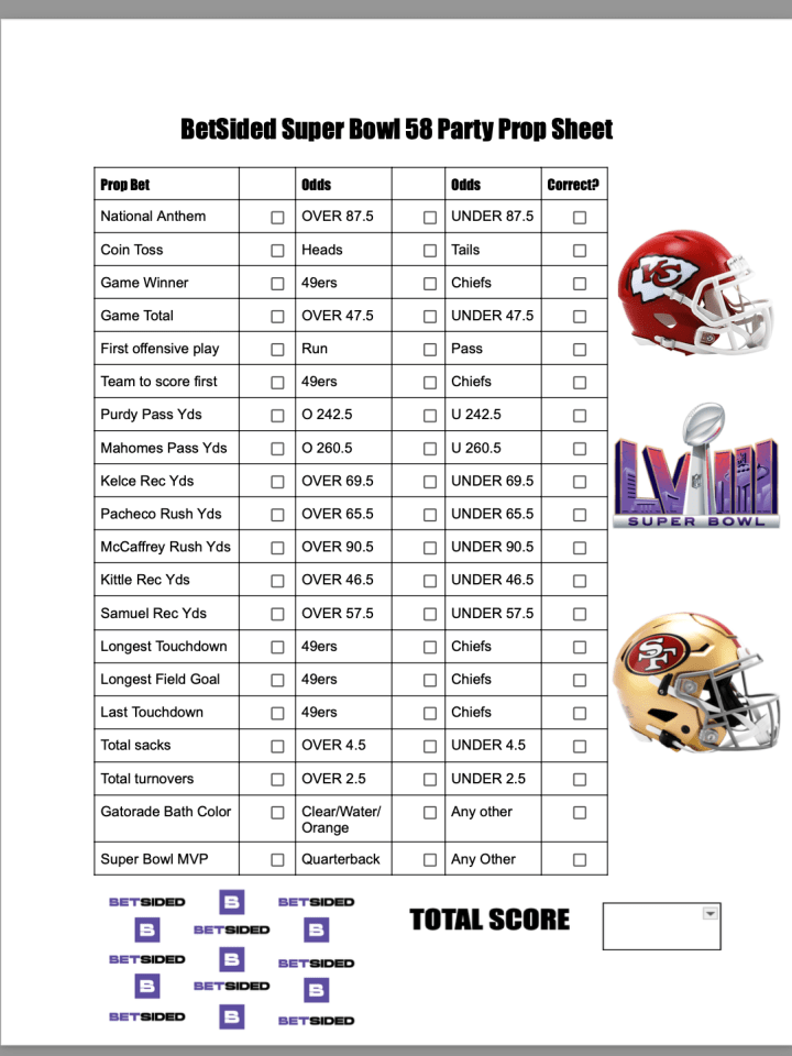 Photo: super bowl 58 prop bets